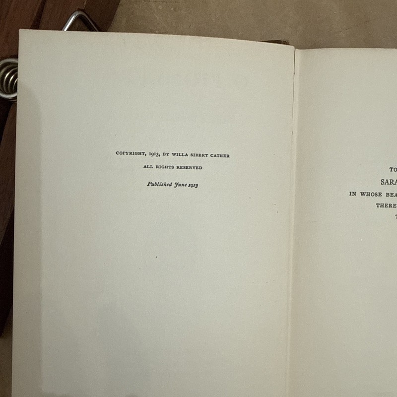 O Pioneers Willa Cather 1913 First Edition 1st Printing Gold Letters Houghton gallery