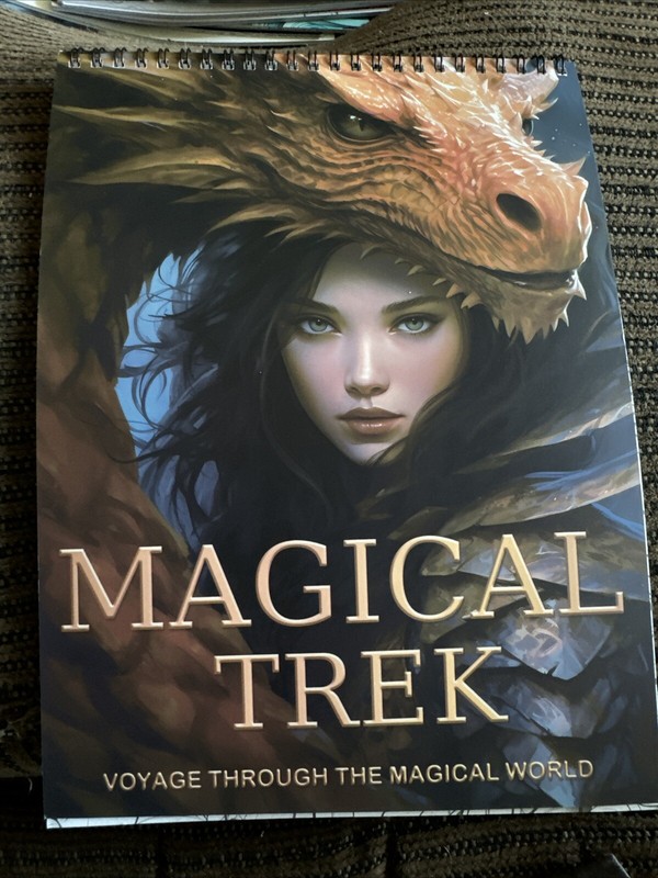 Adult coloring book 8 1/2 X 11 Spiral Magical Trek NEW Ship Incl