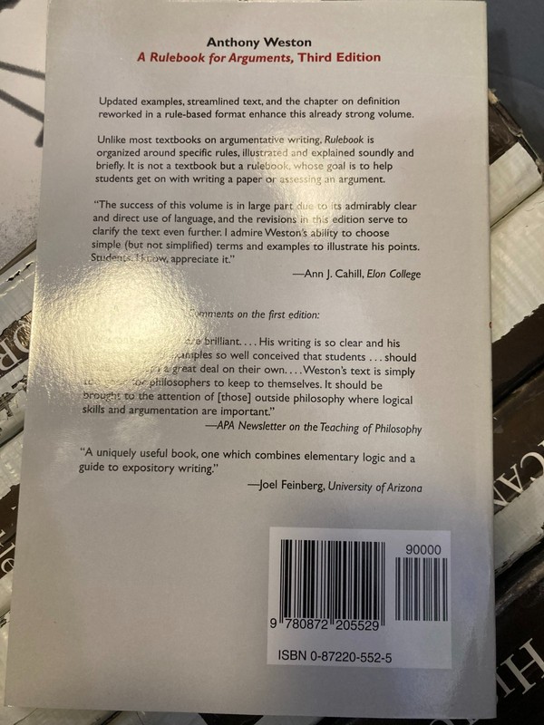 Rulebook for Arguments by Anthony Weston (2001, Trade Paperback) gallery