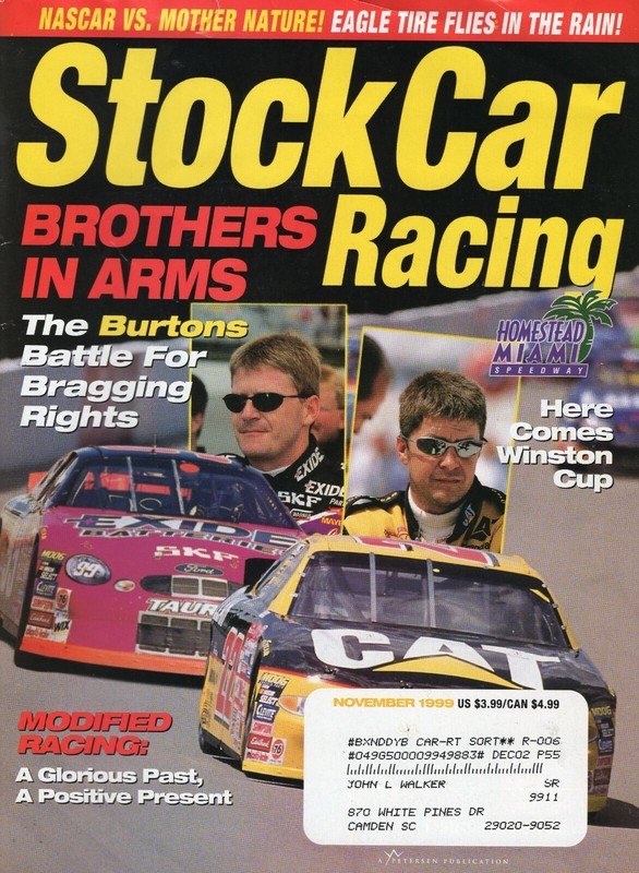 STOCK CAR RACING MAGAZINE November 1999 – Burtons, Modified Racing *SHIPS FREE*