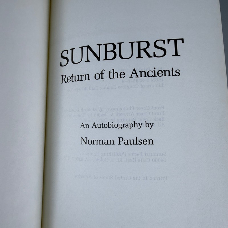 Sunburst : Return of the Ancients Norman Paulsen 1980 Hardcover First Printing gallery
