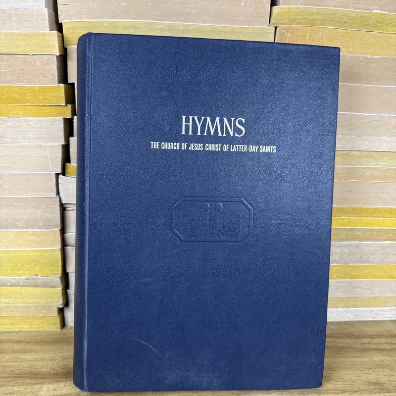 LDS Hymns 1974 Enlarged Print Spiral Bound Dark Blue Cover Mormon Hymnal Piano