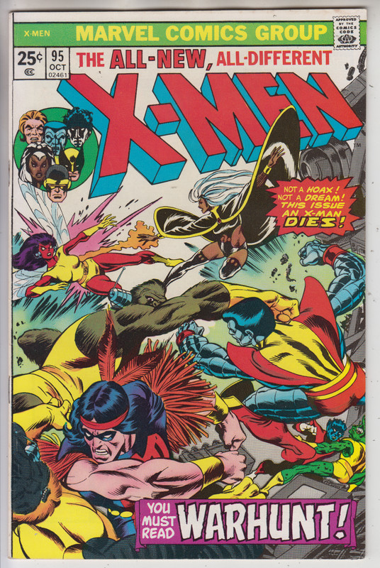 X-MEN # 95 VF+ 8.5 DEATH OF THUNDERBIRD CENTS 1975