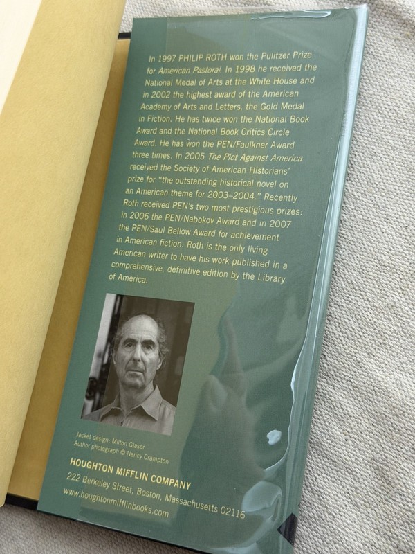 Signed Philip Roth Indignation Hardcover 1st Edition ~ Fine Condition gallery