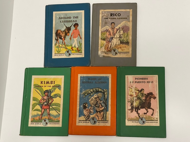 New World Neighbors Vintage HC Set of 5 Books Published in 1940’s #b9