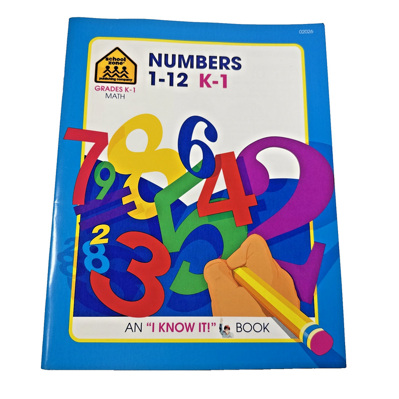 NEW OLD STOCK 1996 SCHOOL ZONE PUBLISHING Numbers 1 to 12/ K-1 AN I KNOW IT BOOK