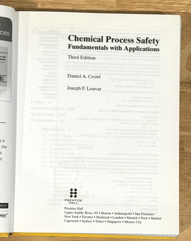 Chemical Process Safety Fundamentals With Applications 3rd Edition HC Text Book gallery