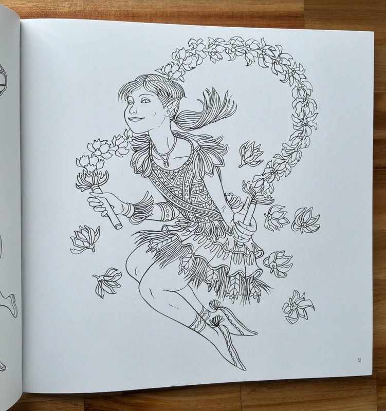 Elves in Wonderland colouring book by Marcos Chin gallery