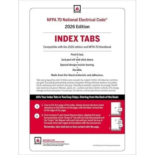 NFPA 70 2026 NEC Code Book + Ugly's Electrical Ref Spiral + Index TAB 2026 USPS gallery