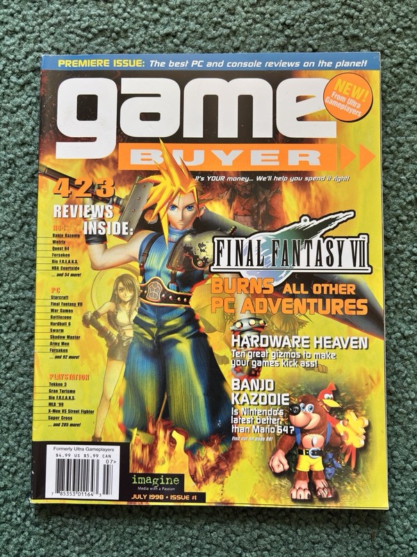 Game Buyer Magazine July 1998 No. 1 PREMEIR ISSUE Final Fantasy VII NO LABEL XF