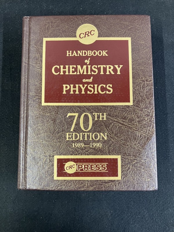 CRC HANDBOOK OF CHEMISTRY AND PHYSICS 70TH EDITION, WEAST, 1989-1990 HC gallery
