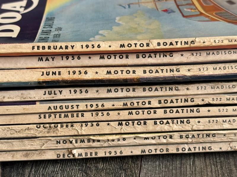 MOTOR BOATING Magazine 1956 9pc Lot Sailing Yachtsmen Yachting Nautical Boat gallery