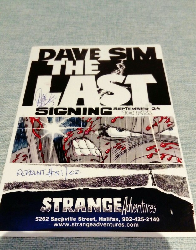 Dave Sim THE LAST SIGNING signed twice numbered 51/62 & sent personal postcard