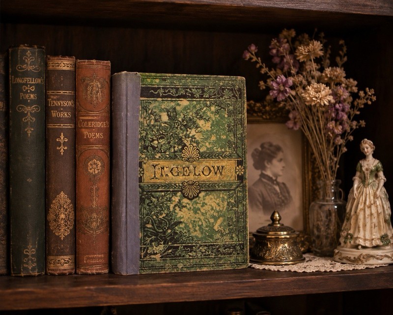 Antique Jean Ingelow Poetic Works Victorian Decorative Cloth HC American News