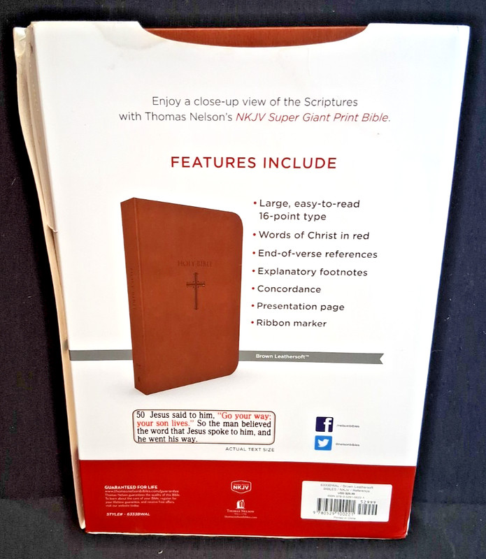 Super Giant Print Bible NKJV Imitation Leather Largest Print 16 point! VGC gallery