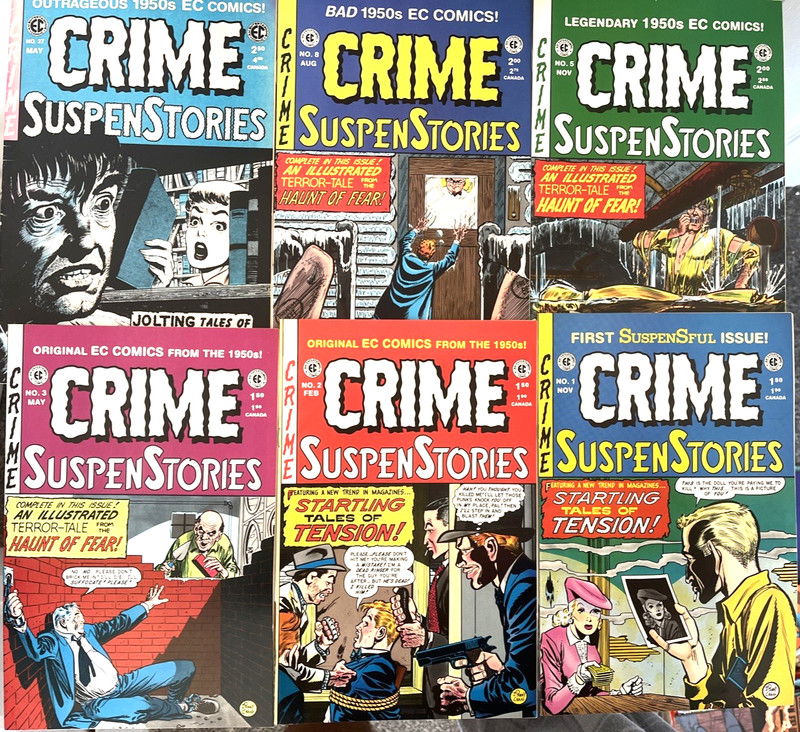 CRIME SUSPENSTORIES. NUMBER’S 1-3, 5, 8 & 27. (6 ISSUE 1992-1997 LOT). GEMSTONE