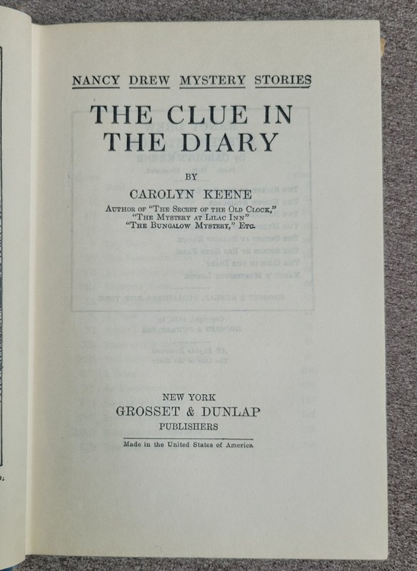 Nancy Drew #7 THE CLUE IN THE DIARY by Carolyn Keene, 1932, hc+dj gallery
