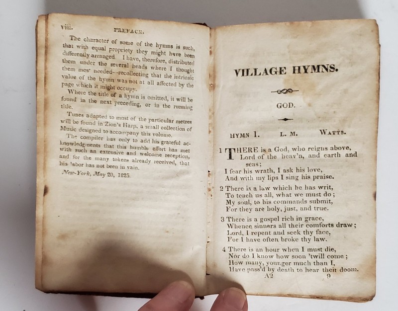 ANTIQUE 1828 VILLAGE HYMNS SUPPLEMENT TO PSALMS/HYMNS DR W.ATTS A. NETTLETON gallery