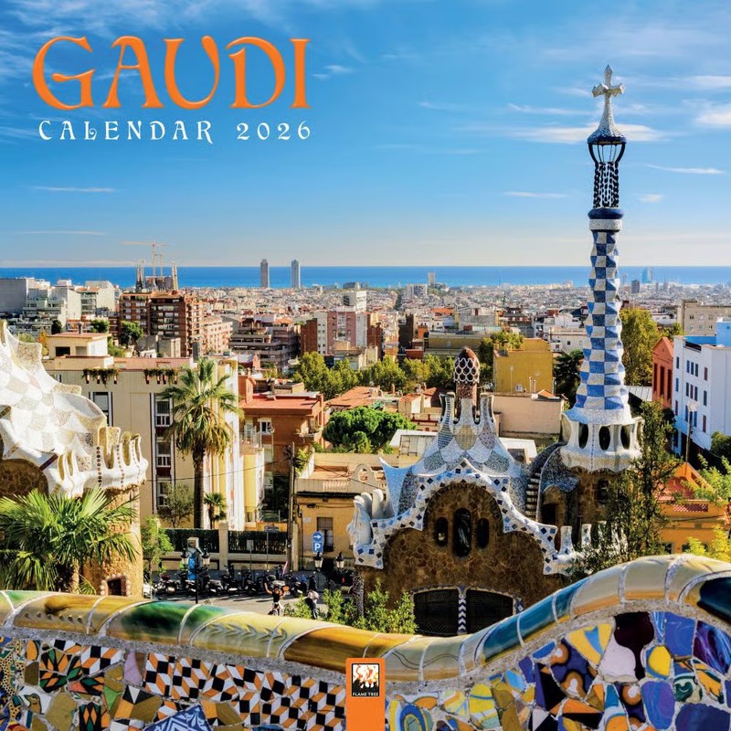 Flame Tree Publishing, Antoni Gaudi 2026 Wall Calendar