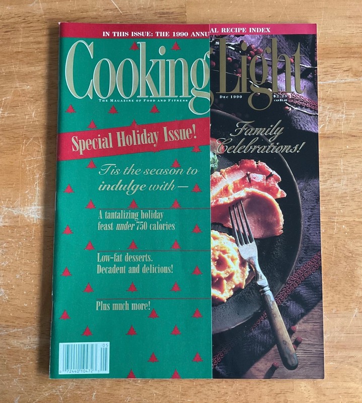 Cooking Light Magazine December 1990 Special Holiday Issue Annual Recipe Index