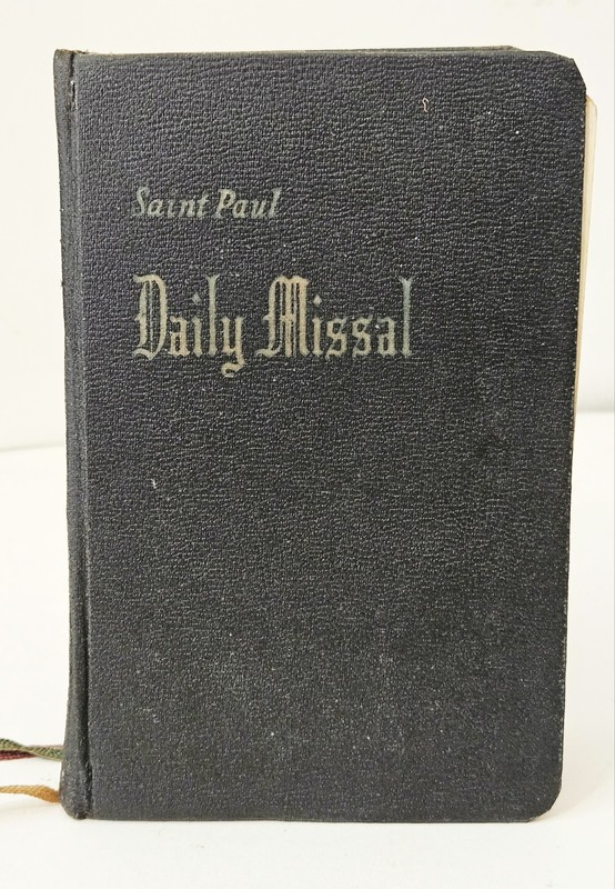 1964 St Paul Daily Missal Hardcover Ribbon Bookmarks 4×6.5 In. 2 In. Thick.