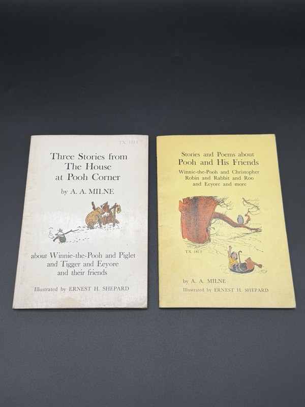Vintage Winnie the Pooh Book Lot of 2 A.A. Milne Scholastic 1970 1971 PB – 1st P