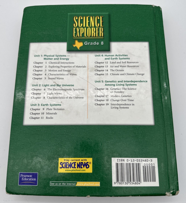 Science Explorer Grade 8 Texas Edition Miaoulis Padilla Cyr 2002 HC Acceptable gallery