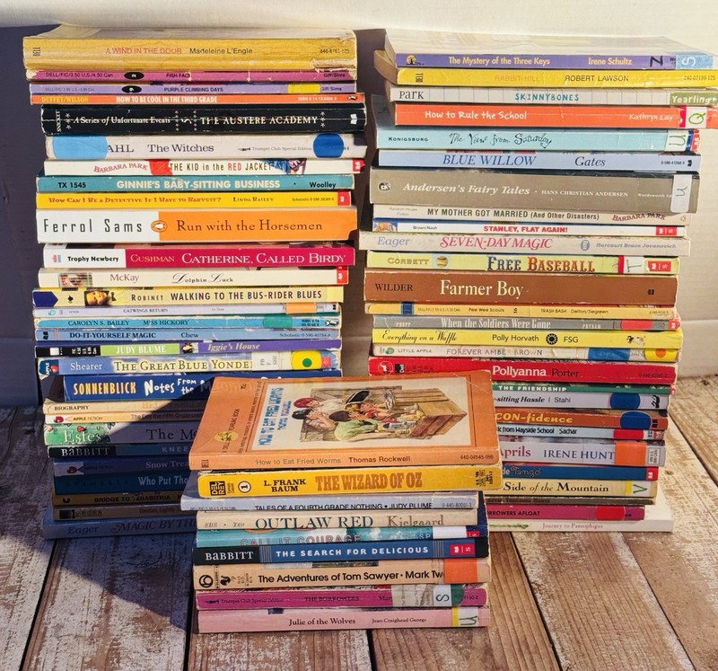 Lot of 63 Vintage Children’s Chapter Books Mystery Adventure Classroom Library
