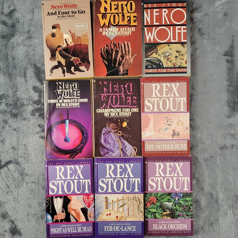 Nero Wolfe by Rex Stout Lot of 9 Paperbacks (5 Vintage and 4 in Box Set)