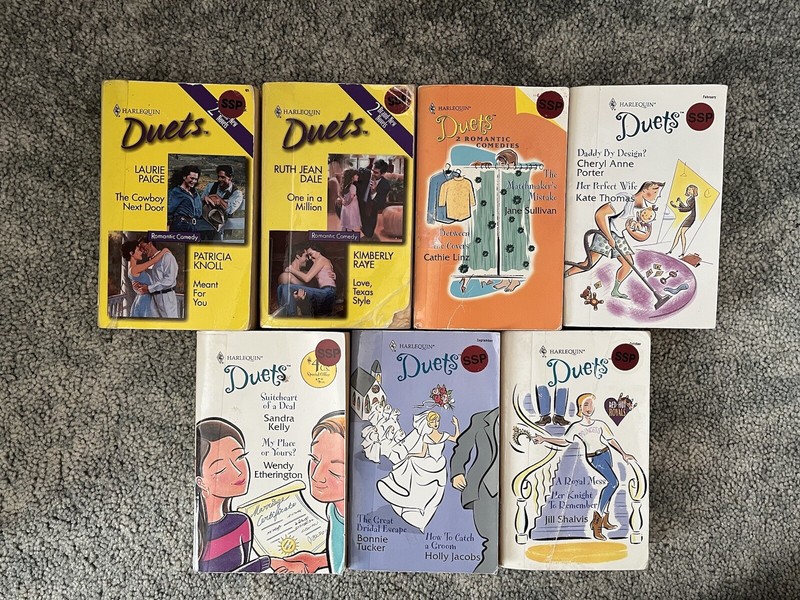 Lot of 7 Harlequin Duets 2 In 1 Romantic Comedy Romance Novels PB