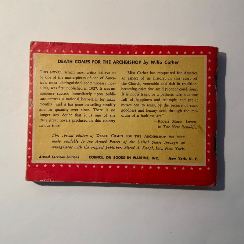 Death Comes For The Archbishop by Willa Cather 1943 Armed Services Edition D-97 gallery