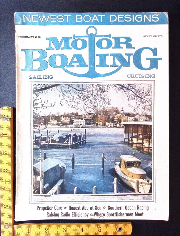 Motor Boating Magazine – February 1965 – Newest Boat Designs – Vintage