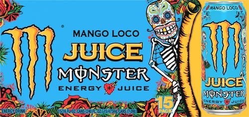 (15 Pack) Monster Exotic Mango Loco Sports Drink, Energy + Juice, 16 Fl Oz gallery