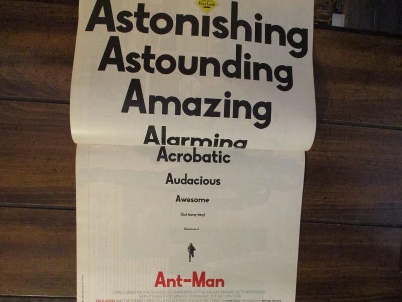 Jan. 16, 2015 Entertainment Mag(ANT-MAN/PAUL RUDD/JESSICA CHASTAIN/JEMIMA KIRKE)