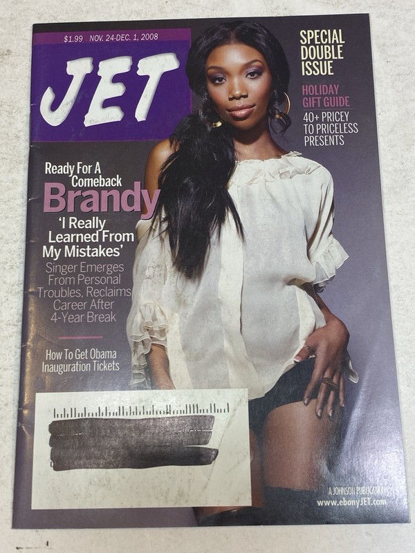 Jet Magazine Nov 11 24 2007 Dec 1 2008 Brandy Barack Obama Inauguration Double