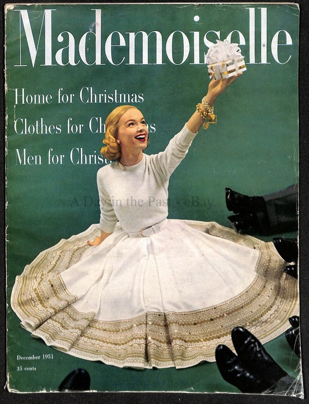 Super Rare Vintage Mademoiselle Magazine December 1951 | Christmas 132 pages