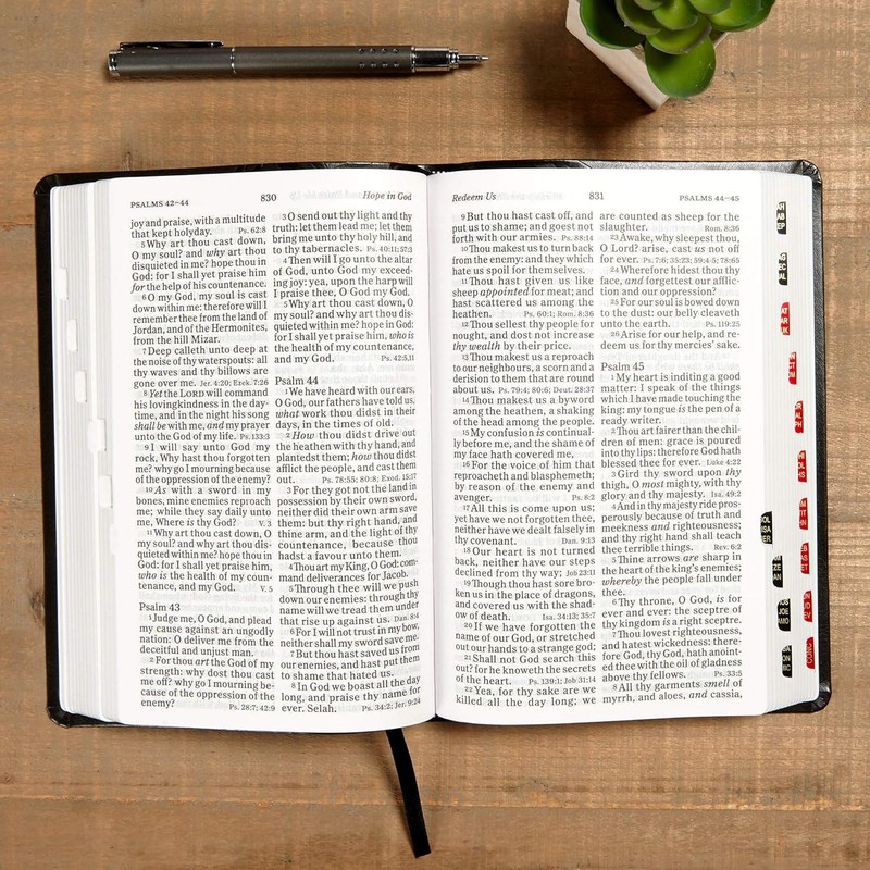 KJV Large Print Reference Bible Charcoal Leathertouch Indexed Red Letter gallery
