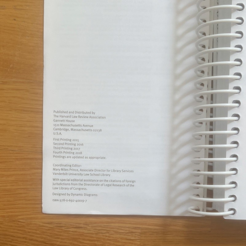 The Bluebook Twentieth Edition Style Guide Law Spiral Book Harvard Law Review gallery