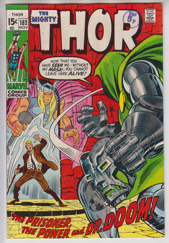 THE MIGHTY THOR # 182 VF+ 8.5 VS DR DOOM CENTS 1970