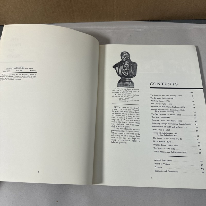 Medical College of Virginia First 125 Years History Book Bulletin Richmond gallery
