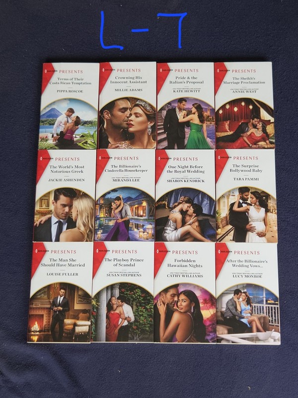 7 Lots Of 12 Harlequin Paperback Romance Novels. See Description For Lot#s gallery