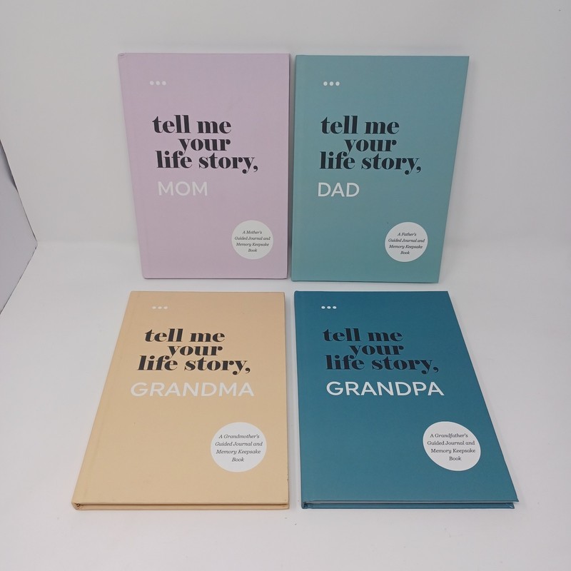 NEW Lot Of 4 Tell Me Your Life Story Mom Dad Grandma/Pa Guided Journal + Memory