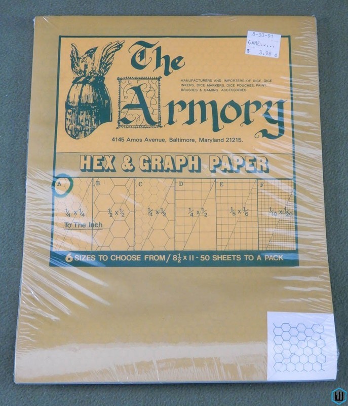 The Armory: Hex & Graph Paper (1/4 x 1/4 hex, 8 1/2″x11″ sheets, 50 sheet pad)