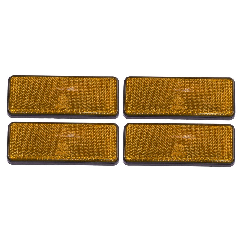 4 Pcs 87x32mm Orange Plastic Universal Rectangular Reflective Warning Reflect…