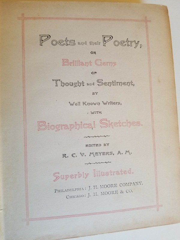 1895 Poets And Their Poetry Brilliant Gems R.C.V Meyers HC 544 Pages gallery