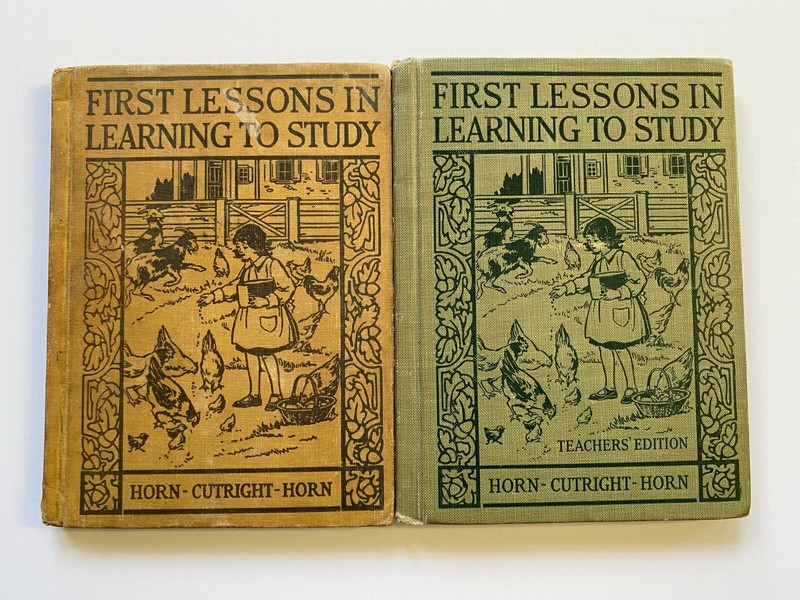 Lot Set of 2 Antique Readers First Lessons In Learning To Study 1926 Teachers Ed