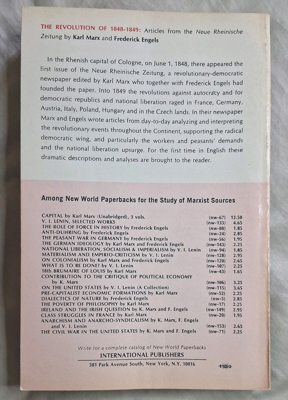 The Revolution of 1848-49 Karl Marx Frederick Engels PB 1972 1st Printing gallery