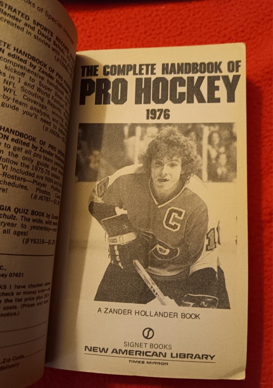 1976 Complete Handbook of Pro Hockey Bernie Parent cov..Zander Hollander gallery