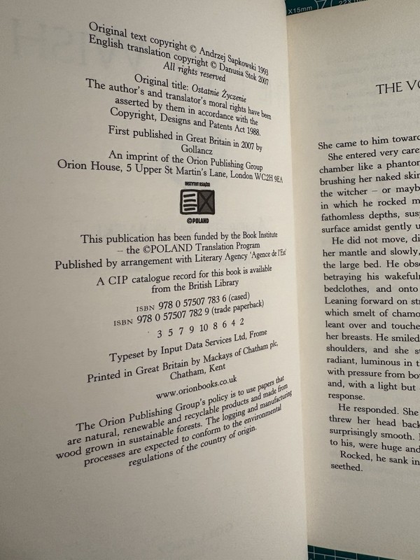 The Last Wish 1st English Ed Softcover Andrzej Sapkowski The Witcher Near Fine! gallery