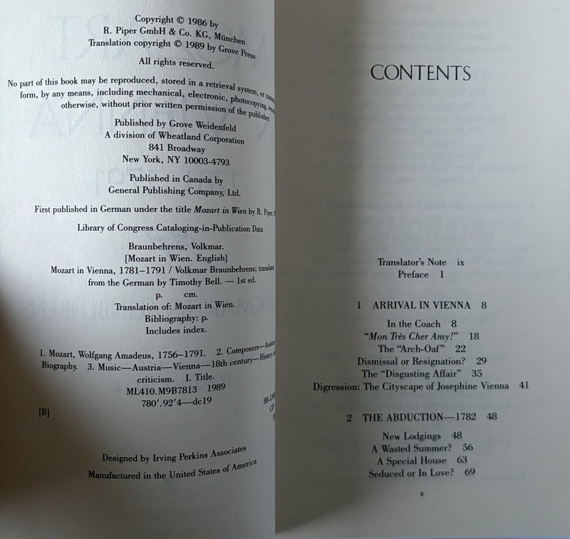 Mozart in Vienna 1781-1791 Braunbehrens 1989 MUSIC HABSBURG SOCIETY AUSTRIA gallery